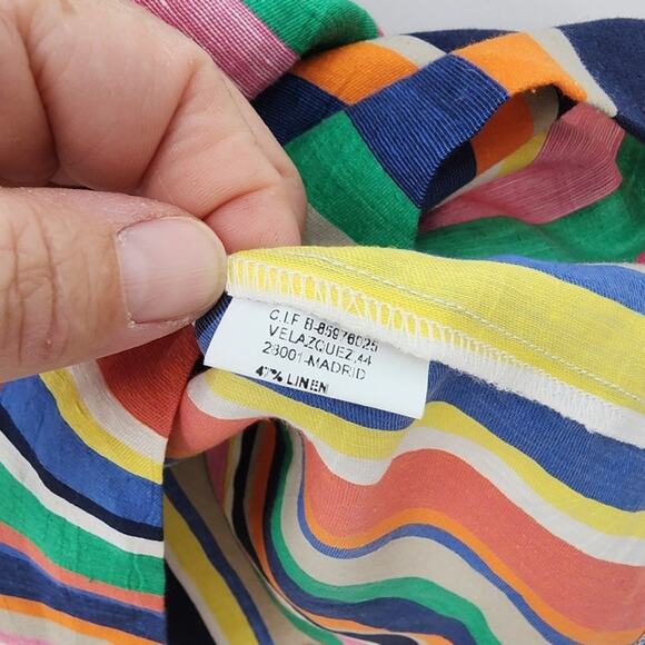 Vilagallo Linen Blend Striped Dress Size‎ 48 Casual Comfort Summer - Picture 12 of 14